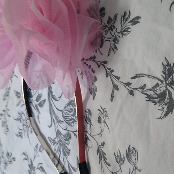 Nwot pink metal tutu bow tulle large avant garde slim thin skinny headband - Picture 7 of 16